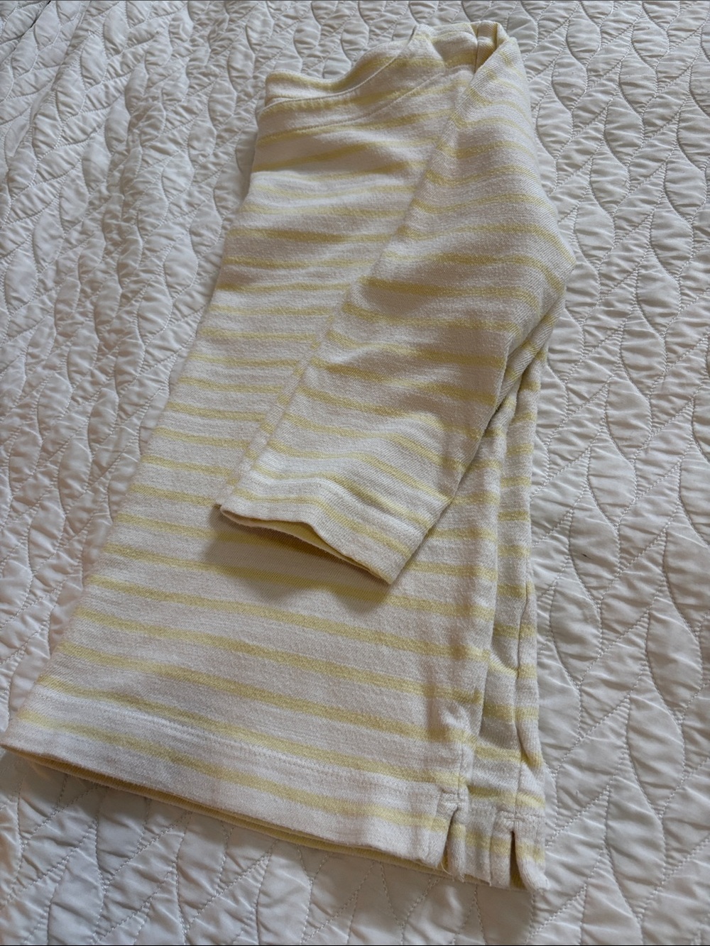 Loft Striped Yellow and White Boatneck lightweight Sweater-Women’s Medium